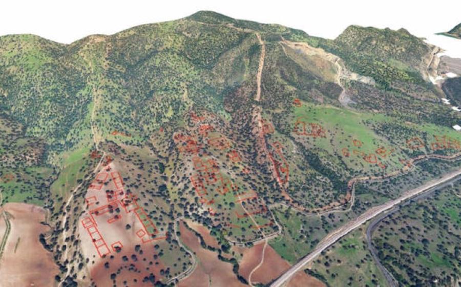 The proposed location of the lost city of Medina Azahara in Córdoba as revealed by LiDAR.